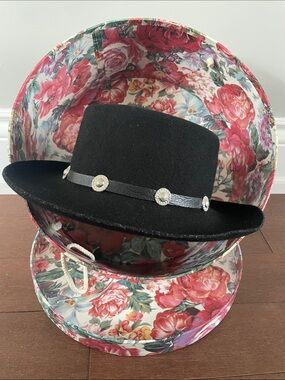 Black Felt Cowboy Hat with Concho Band
